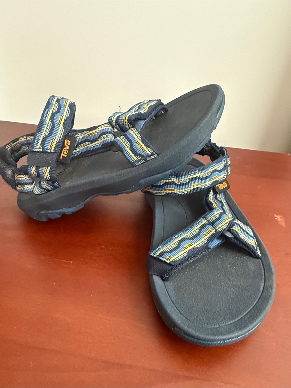 Shoes - Sandals - Teva - Kids size 11 - Navy Blue & Yellow